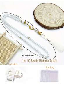 1 Bộ hạt cầu nguyện màu trắng, món quà lý tưởng cho Eid Al-Adha, Eid Al-Fitr, Ramadan, Năm mới Hồi giáo, đám cưới, lễ rửa tội, sinh nhật và các sự kiện tôn giáo, hạt thủy tinh thủ công. - Nhiều kiểu dáng - Xem 12