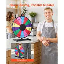 18 In Spinning Prize Wheel, 14 Slots Spinning Wheel With Stand, Tabletop Win Fortune Roulette With A Dry Erase And 2 Markers, 6 Colors, Easy Assembly, For Party Pub Trade Show Carnival Events - 18 Inches, 14 Slots - View 5