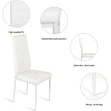 Dining Table And Chairs Set Of 4, Drop Leaf Folding White Kitchen Table With White PU Leather High Back Chairs For Dining Room, Kitchen - White Table + 2 White Chairs - View 8