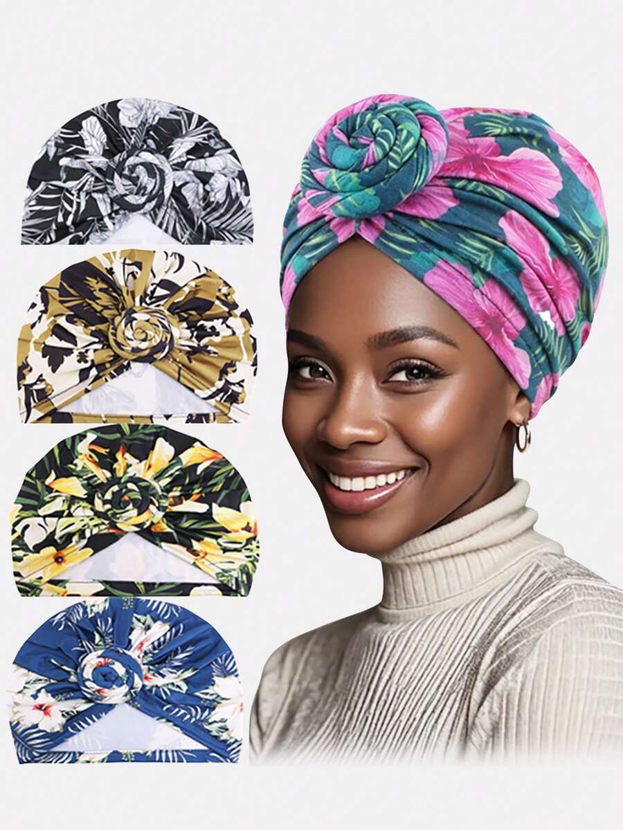 1 chiếc mũ turban kiểu xoắn ốc mới dành cho nữ, màu đen, kiểu mũ châu Phi, thích hợp sử dụng hàng ngày. - Nhiều màu - Xem 1