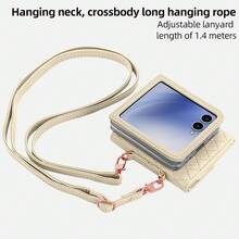 VIETAO Crossbody Lanyard Card Slot Wallet Bag Faux Leather Mobile Phone Case Compatible With Samsung Galaxy Flip 3 4 5 6 7 Cellphone Cover Z Flip3 Flip4 Flip5 Flip6 - White - View 6