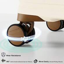 Joyway - maletas 3 piezas equipaje extensible con rueda giratoria equipaje concha dura con cerradura TSA 20 pulgadas de mano - Blanco/Marrn - Ver 7