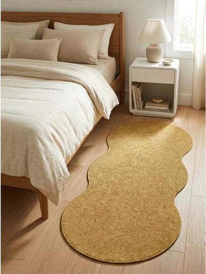 1pc Washable Asymmetrical Peanut Shaped Floor Mat, Suitable For Decorative Carpet, Bedroom Decor, Small Rug, Carpet, Home Decor, Living Room Carpet, Living Room Small Rug, Bedroom Carpet, Living Room Home Decor