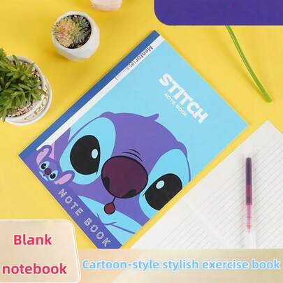 Disney 学生高品质笔记本，B5尺寸，大开本，180°全平整表面，防眩光淡黄色纸张，每页26行，适合家庭、办公室和学校使用。