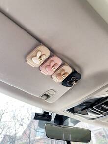 卡通兔子汽車眼鏡夾，創意遮陽板眼鏡架，女性用卡夾 - A - 查看 3