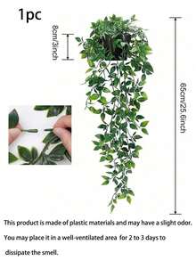 1/2pcs Artificial Plants, Hanging Potted Plants, Wall Hanging Rack Decor, Suitable For Indoor, Outdoor, Living Room, Home Decor, Room Decor, Garden Decoration, Wall Decoration - Green - View 11