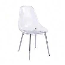 Spoon Chairs Made Of Transparent Acrylic (Elegant Silver Legs) – 4-Piece Set, Modern And Chic Dining Chairs - Silver - View 12