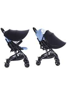 1pc Large Size High Landscape Baby Stroller Sunshade Accessories, UV Resistant Sunshade Cover, Two-Way Car Light Blocking Universal (Non-Waterproof) - Black - View 2