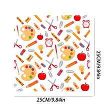 4 Sheets Teachers' Day Iron On Transfers,  DTF Transfer Ready To Press For T-Shirts,  Teacher Apple Pencil Heart Globe Book Clock Paint Palette Scissors Ruler Lightbulb Flower Seed Plant Grow Forever , Easy Heat Transfer For Clothing, T-Shirts, Jeans, Backpacks, Hats & Pillows,  Washable Stickers Perfect For Casual Style, Ideal Gift For Women And Men. - A - Xem 8