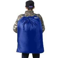 Paquete de 2 mochilas para la colada bolsa de lavandería resistente de 27 x 34 pulgadas con correas para el hombro cierre de cordón mochila de lavandería plegable resistente para la - Azul x 2 - Ver 5