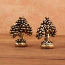 Adorno de escritorio de latón en forma de lingote de árbol, delicado y hermoso - Árbol del dinero - Ver 2