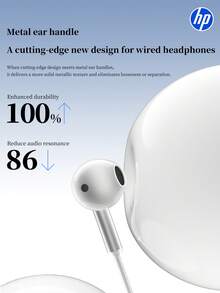 HP Wired In-Ear Monitoring Headphones With Microphone, HiFi Deep Bass, TPE Cable, 3.5mm & Type-C Connector, Suitable For Musicians, Singers, Stage, Recording Studio (White) - 1115 - View 4