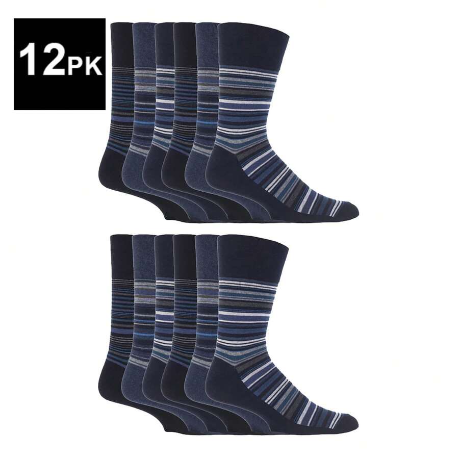 Gentle Grip Gentle Grip - 12 Pair Multipack Loose Top Mens Socks Extra Wide Non Elastic Dress Socks - SOMRJ49 - View 1