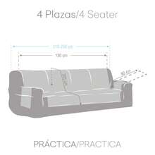Kiva Padded And Reversible 4-Seater Sofa Cover, Various Colors Available - Premium Sofa Protector, Fitted, Durable And Elegant Material - 灰色挪威 - 查看 6