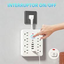 Toma de corriente compacta 14 en 1 con protección contra sobretensiones, 4 puertos USB y 2 puertos USB-C, montable en pared, ideal para uso doméstico y en la oficina - Blanco - Ver 5