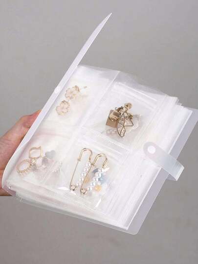 Transparent Jewelry Storage Bag Dustproof Albums Necklace Earring Ring Book Holder Portable Travel Jewelry Organizer Booklet