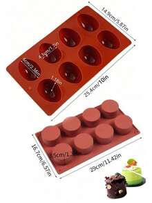 1 pieza Molde de silicona con 8 cavidades en forma de huevo de Pascua, moldes de 8 cavidades cuadradas/8 cavidades en forma de rosquilla/8 cavidades cilíndricas, suministros de repostería, adecuado para decoraciones de pasteles DIY, chocolate, caramelos, gelatina, pastelería, magdalenas, pan, cubitos de hielo, herramienta/accesorio especial de cocina para hornear - Multicolor - Ver 5