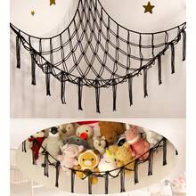 Hamaca de almacenamiento de muñeca de peluche grande - Decoración de habitación femenina rosa - Organizador colgante de muñeca de peluche - Decoración bohemia para dormitorio, decoración navideña, regalo de Navidad, decoración navideña para el hogar - Multicolor - Ver 7