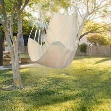 A Single Outdoor Hammock Chair, Outdoor Rocking Leisure Hammock Chair With 2 Throw Pillows, Deluxe Patio Hanging Chair, Swing Chair, Outdoor Hanging Bed, Multifunctional Leisure Rocking Chair, Suitable For Outdoor Spaces, Camping, Balcony, And Garden - 彩色 - 查看 5