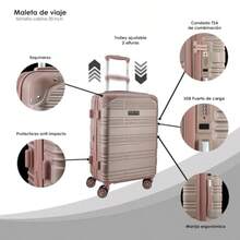 KENNETH COLE REACTION Maleta  20" Generalmente apta para la cabina Rígida ABS Candado TSA - Rosa - Ver 5