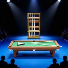 1:12 Scale Miniature Pool Table Set, Dollhouse Accessories Realistic Billiard Table, Playset Prop - Multicolor - View 2