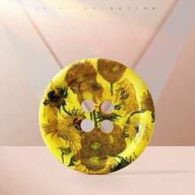 5pcs Round Buttons With Artistic Oil Painting Patterns, Suitable For Mixing Color Resin, Sewing On Jackets, Suits, Plush Toys, Handicrafts And DIY Creative Projects - 5pcs - View 19