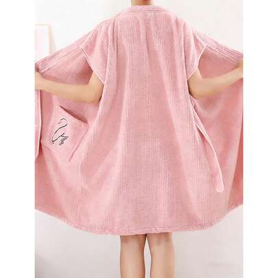1-Piece Set Of Women's Nightgown, Coral Fleece Yukata, Women's Bathrobe, Shower Bathrobe, Women's And Girls' Spa Blisters, Super Soft And Absorbent, Suitable For Showering, Returning To School, Bathroom Supplies, Valentine's Day Gifts