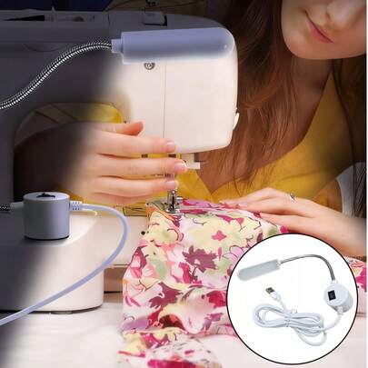 1pc USB Powered Sewing Machine LED Light, White Color With Strong Magnetic Base And Flexible Gooseneck, 30 LED Beads, Sewing Light Suitable For Sewing Machines, Workbenches And Industrial Flat Bed Machines