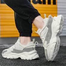 Giày thể thao nam cổ điển tối giản, đế dày, buộc dây, thời trang cho thanh thiếu niên và các cặp đôi, phù hợp cho các hoạt động ngoài trời và mặc thường ngày. - tro trắng - Xem 6