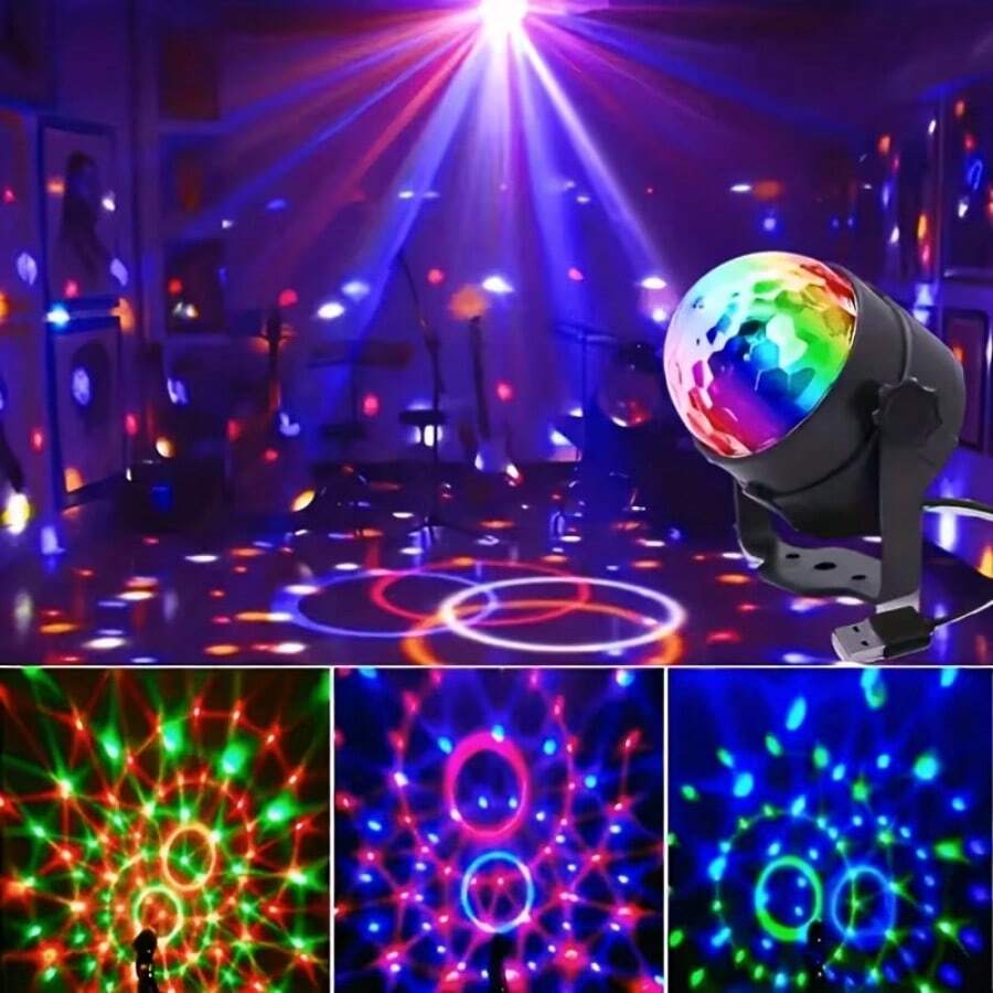 1pc Multifunctional LED Magic Ball Light, Party & Disco Atmosphere Lamp, USB Powered, Suitable For Home Decor, KTV, Wedding And Holiday Celebration