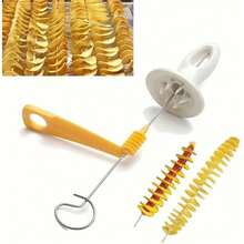 1 Set/6 Pieces Multifunctional Manual Spiral Potato Slicer, Heavy Duty Stainless Steel Tornado Vegetable Cutter & Spiralizer Tool, Handheld Food Prep Gadget For Potatoes, Carrots, Cucumbers, Zucchini, Radishes & Other Vegetables, Built Without Flint Or Magnesium Rods, Portable Lightweight Cooking Utensil Ideal For BBQ, Camping, Picnics, Outdoor Grilling, Backyard Parties, Travel, Home Kitchen, RV Cooking & Meal Preparation, Rust Resistant, Easy To Clean & Store, Practical Kitchen Accessory For Camping Enthusiasts, BBQ Lovers, Home Cooks & Outdoor Cooking Lovers - 1 Piece Set - View 1