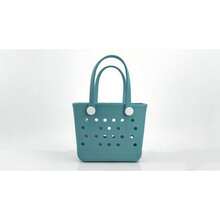 Rubber Tote Bag Medium Waterproof Beach Bag Women - Lightweight Portable Travel Outdoor Tote With Handles - Màu xanh da trời - Xem 1