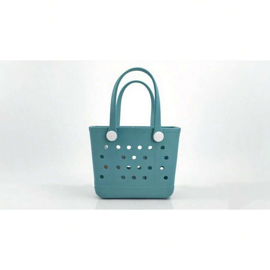 Rubber Tote Bag Medium Waterproof Beach Bag Women - Lightweight Portable Travel Outdoor Tote With Handles - Màu xanh da trời - Xem 1