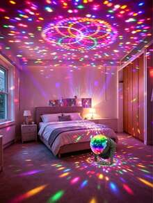 迪斯科球灯，RGB频闪派对灯，带遥控器，7种模式DJ灯，适用于家庭派对、生日、婚礼、酒吧、俱乐部、卡拉OK之夜 - 多色光 - 查看 2