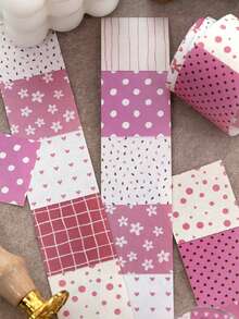 1 Roll Masking Tape Memo Versatile All-Match Plaid Theme Underlayer Stickers, Polka Dot Series, Suitable For Gifts, Office, Home, Marking, Labels, Classrooms, Entertainment Toys, Student Journals, Creative Retro Decoration DIY Stickers - Multicolor - View 9