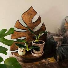 Natural Wooden Mango Leaf Wall Shelf - Unique Bohemian Style Home Decor For Living Room And Kids Room - Ideal Graduation Gift For Students, Father's Day Surprise For Dad, And Essential Dorm Organizer For College Students - Multicolor - View 8