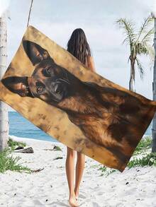 1 Khăn tắm biển in hình chó Malinois Bỉ - Chất liệu microfiber siêu mềm, thấm hút cao và chống cát, họa tiết chó sống động trên nền vàng, phụ kiện phòng tắm và hồ bơi chủ đề ven biển cho kỳ nghỉ hè, thư giãn trên bãi biển, phong cách hiện đại, chất liệu chống cát. - Nhiều màu - Xem 10