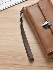 Nueva cartera larga de moda para hombres, embrague con gran capacidad, ranuras para múltiples tarjetas y cierre de cremallera para uso empresarial - Multicolor - Ver 9