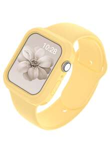 Dây đeo và ốp lưng silicon - màu vàng kem
