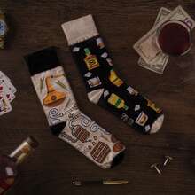SPOX SOX - Ladies Mens Novelty Colourful Funny Socks Whisky Pattern - Whisky - Ver 3