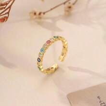 1 chiếc nhẫn hở hình mắt quỷ màu xanh Thổ Nhĩ Kỳ thời trang và cá tính, phù hợp cho cả nam và nữ, trang sức dự tiệc độc đáo, quà may mắn cho bạn gái, quà Valentine, quà Ngày của Mẹ, quà Halloween. - Nhiều màu - Xem 16