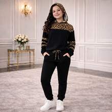"Fun And Comfortable Girls' Sweatshirt" (4 To 14 Years Old) - 黑色 - 查看 8