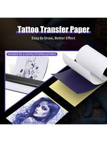 100pcs/20pcs Optional Size Tattoo Transfer Paper, Tattoo Template Transfer Paper, Copy Paper, Thermal Paper, 4-Layer A4 Size Instant Rendering Accurate Shaping No Blurring, Suitable For Various Creative Patterns, Applicable To Most Transfer Printers, Tattoo Transfer Machine Accessories, Essential For Tattoo Artists To Create High-Quality Tattoos, Gift - View 10