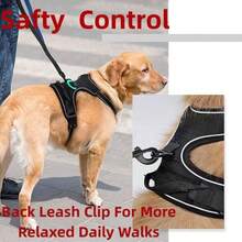 2pcs Reflective Dog Harness And 1.5m Leash Set, Breathable Pet Harness, Suitable For Small, Medium, Large Dogs And Cats, Puppy Harness, Dog Walking Leash And Harness Accessories - Black - View 5