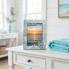 1/3 piezas Marco Océano, Marco de Tortuga Marina y Estrella de Mar de Verano, Decoración de Marco de Madera Mediterránea, Adecuado para Hogar, Escritorio, Decoración de Oficina, 2D - Marco de fotos - Ver 8