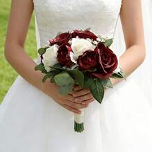 新娘捧花 人造花 伴娘捧花 仿真花捧花 新娘送礼会、婚礼、仪式、周年纪念 新娘捧花、夏季、海滩 - 多色B - 查看 13