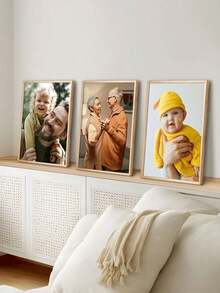 3pcs Customized Frameless Wall Art, Unique Home Decor, Printed Custom Photos, DIY 3 PiecesCreative Collage Poster, Personalized Photo Wall Art, Easy To Install In Bedroom, Office, Personalized Art Decoration - Multicolor - View 3