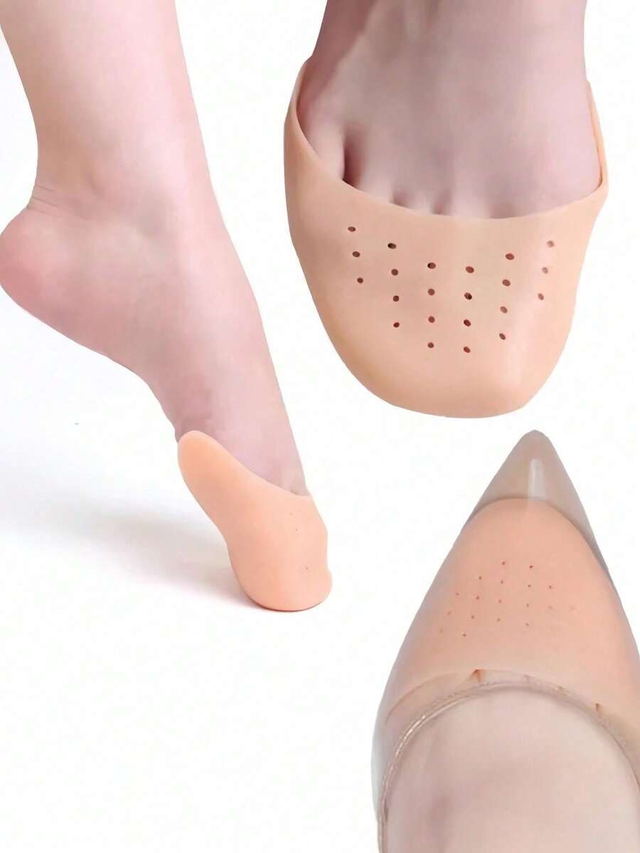 1/2 Pairs Silicone Toe Protectors, Soft Breathable Anti-Friction Forefoot Pads, Adjustable Size Suitable For High Heels And Ballet Shoes - / - 查看 1