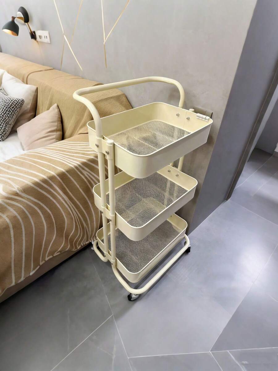1 Xe đẩy hàng bằng thép nguyên khối chịu tải nặng, kết cấu chắc chắn, có tay cầm, bánh xe xoay 360°, giá để đồ, khả năng chịu tải cao, giá trưng bày đa chức năng.