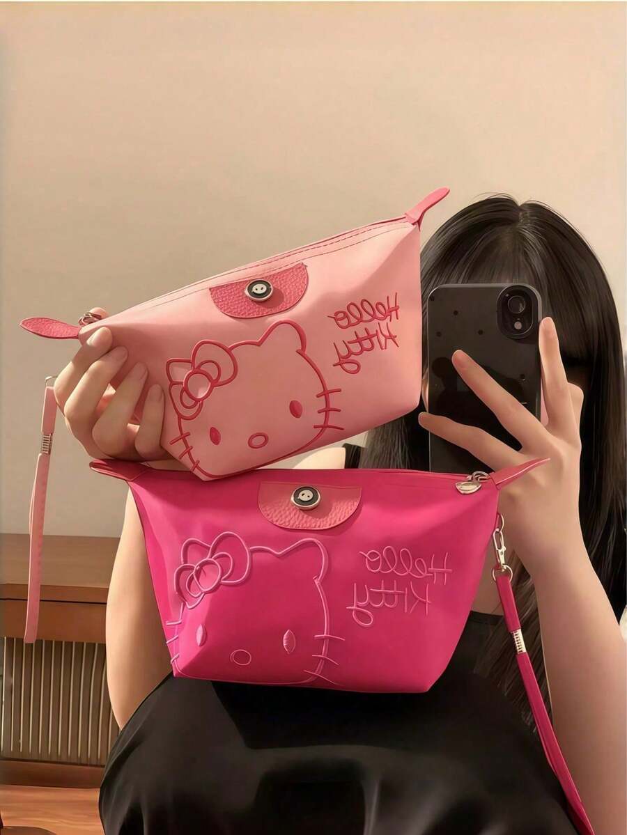SANRIO 1件 PU防水化妝包 手提化妝包 可愛防盜錢包 適合日常使用/旅行 情人節禮物與婦女節特別版返校包 可愛卡通時尚動漫手提包 生日禮物 甜美可愛設計 派對禮物 萬聖節禮物 復活節禮物 聖誕禮物